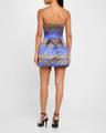 strapless bustier silk mini dress