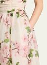 strapless cherry blossom draped organza dress