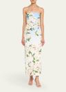 strapless cherry blossom ombre embroidered gown