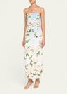 strapless cherry blossom ombre embroidered gown
