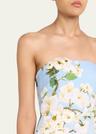 strapless cherry blossom ombre embroidered gown
