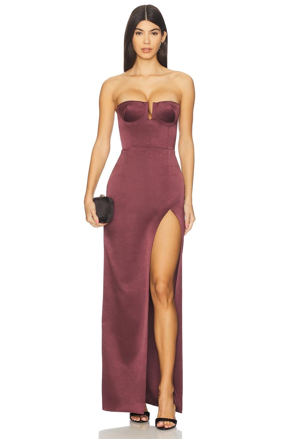 strapless column dress