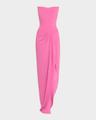 strapless corset asymmetric crepe gown