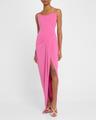 strapless corset asymmetric crepe gown