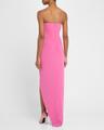 strapless corset asymmetric crepe gown
