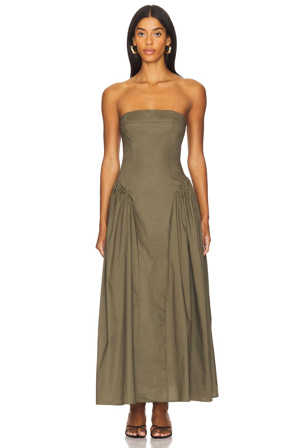 strapless corset ruched dress