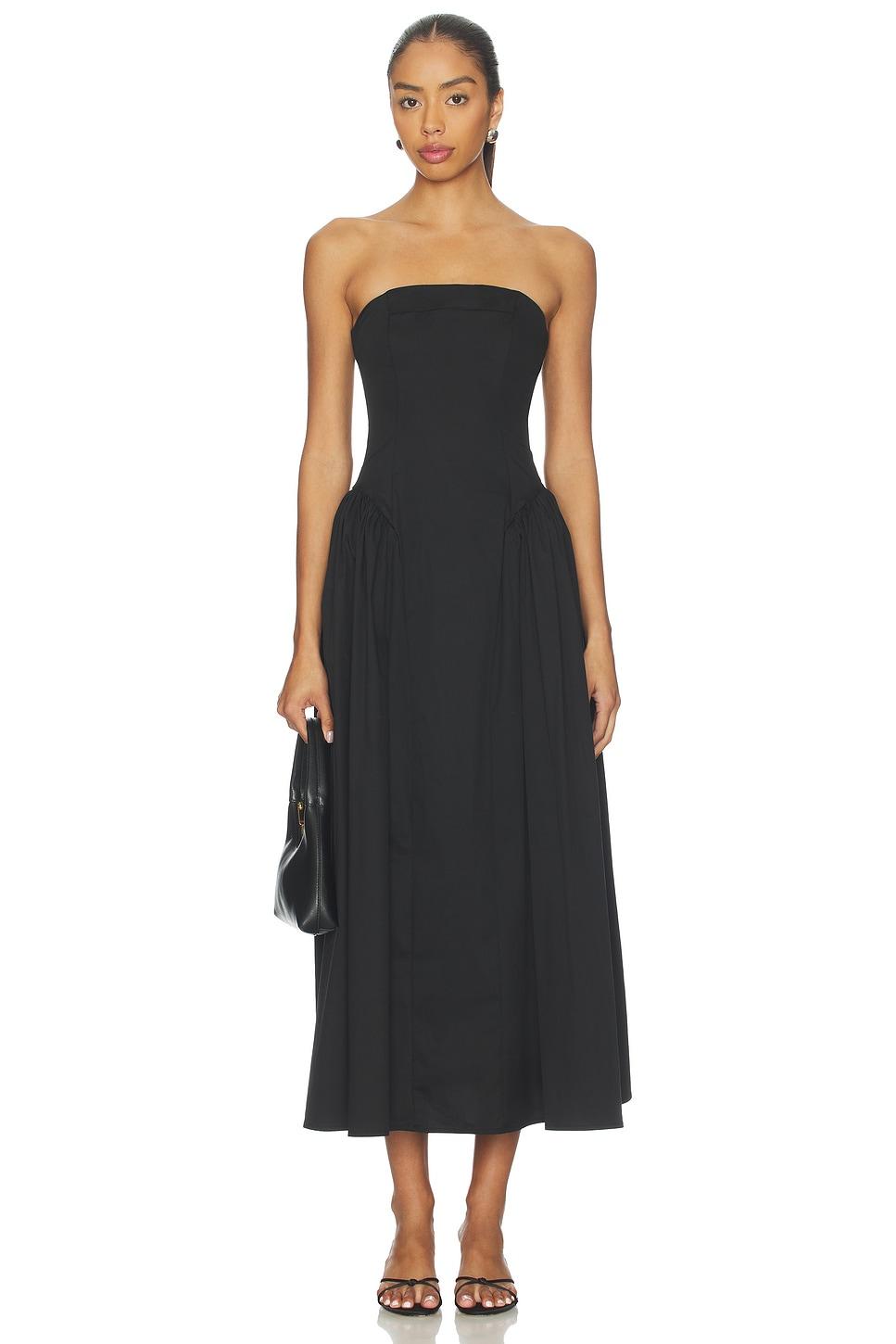 strapless corset ruched dress