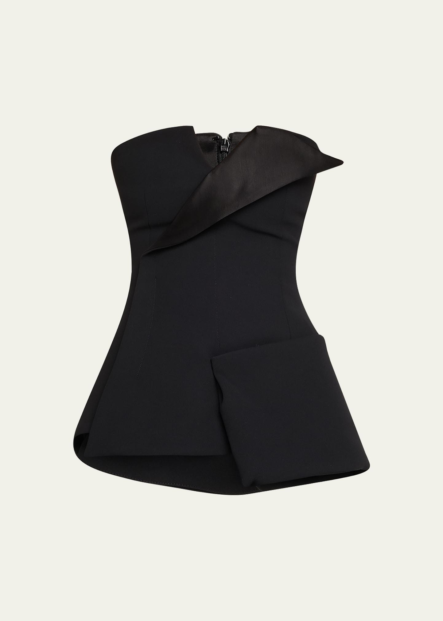 strapless corset tuxedo top
