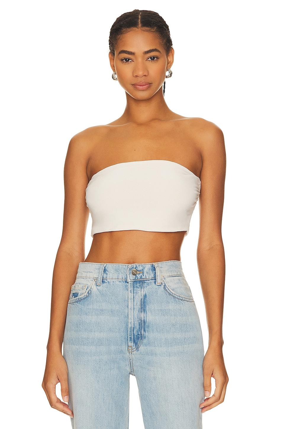 strapless cropped top