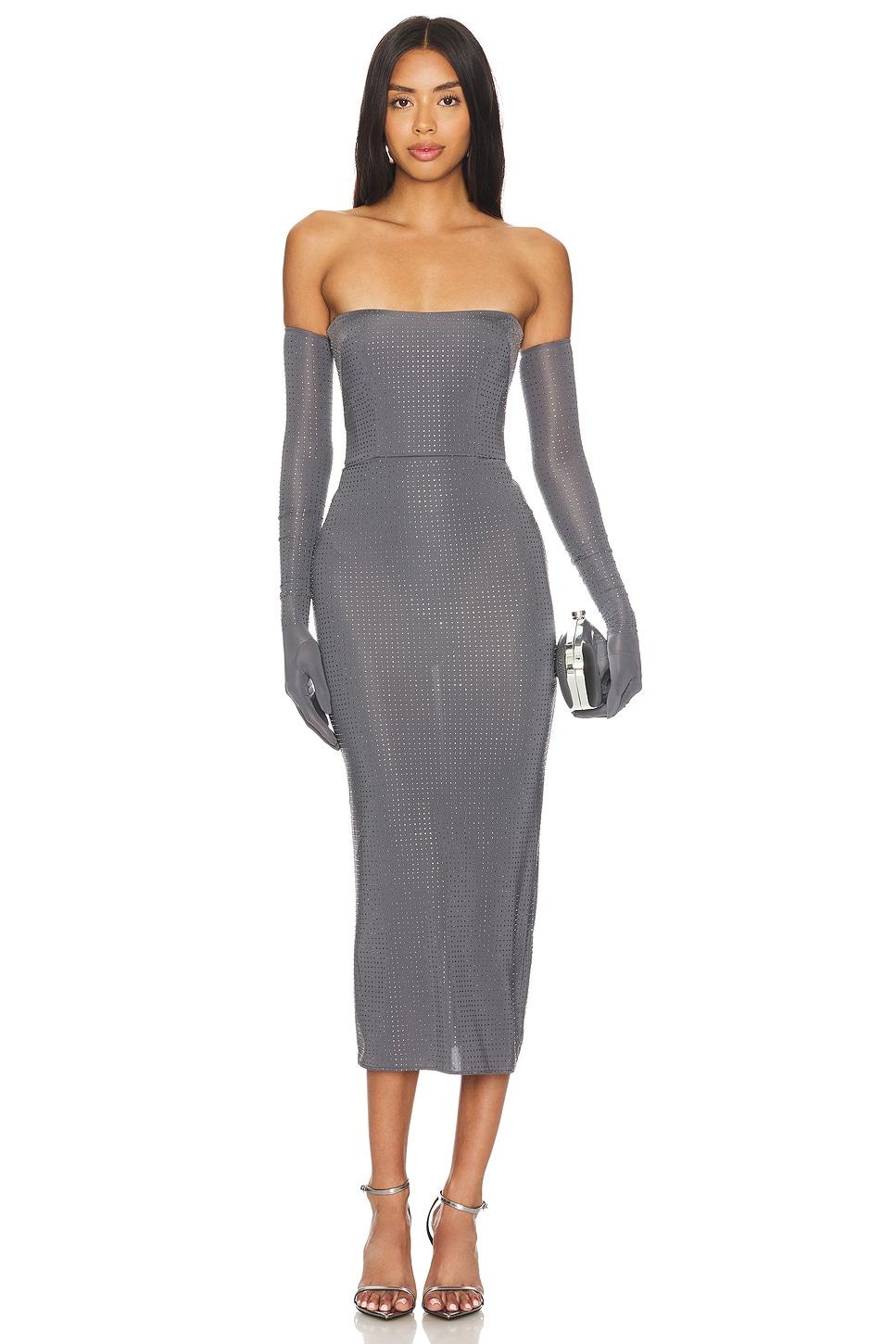 strapless crystal glove dress