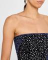 strapless crystal velvet midi dress