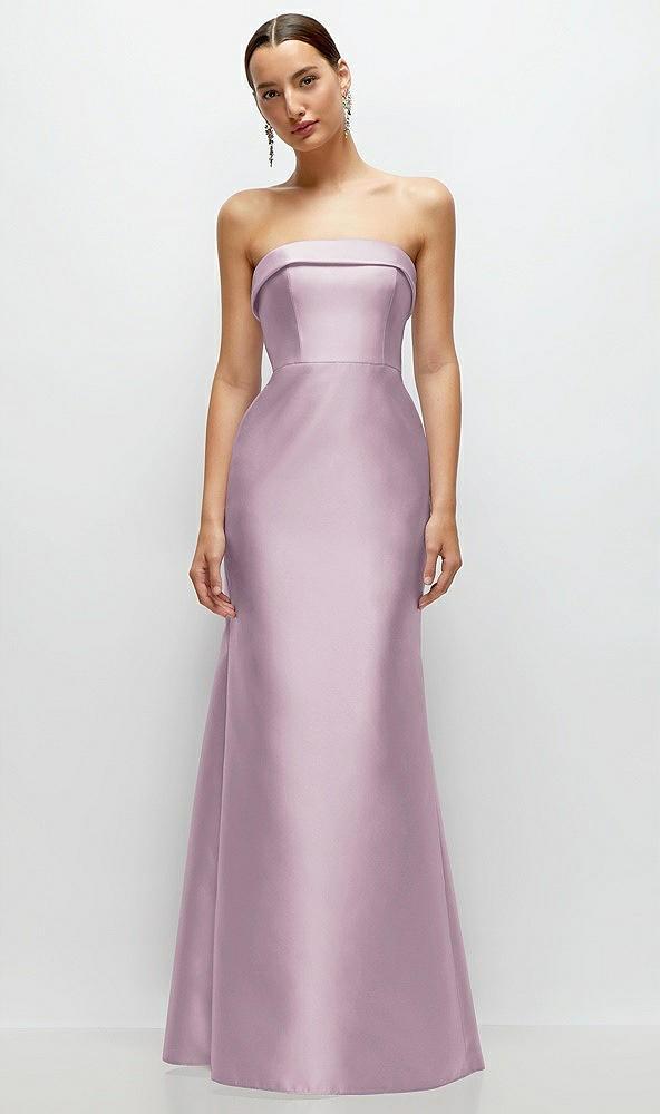 strapless cuff neckline satin trumpet gown