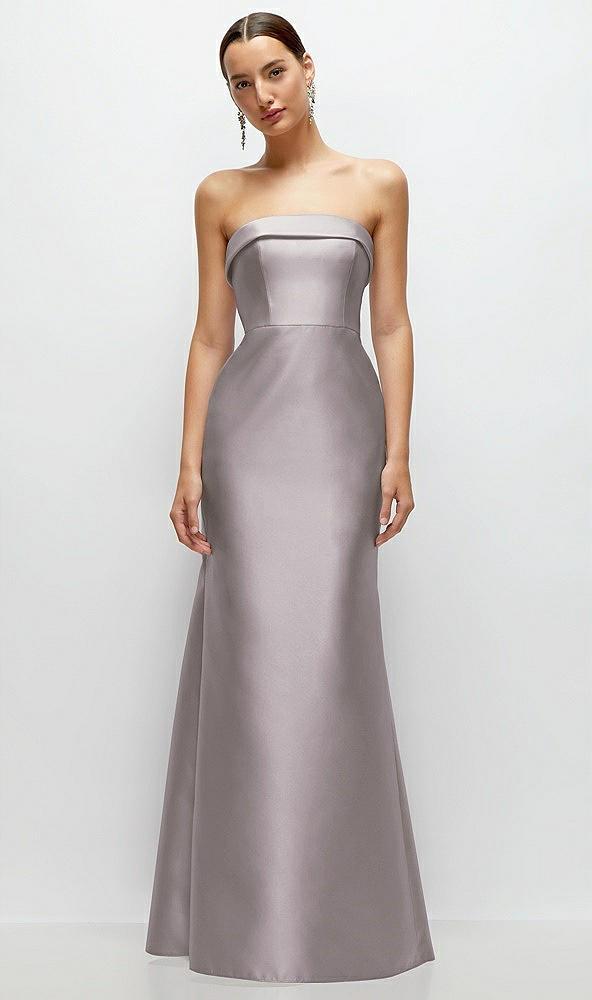 strapless cuff neckline satin trumpet gown