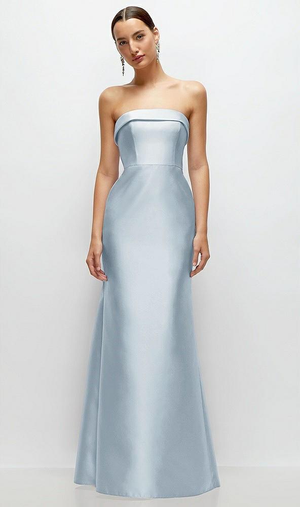 strapless cuff neckline satin trumpet gown