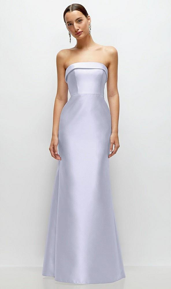 strapless cuff neckline satin trumpet gown