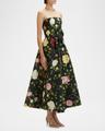 strapless english roses faille tea-length dress