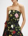 strapless english roses faille tea-length dress