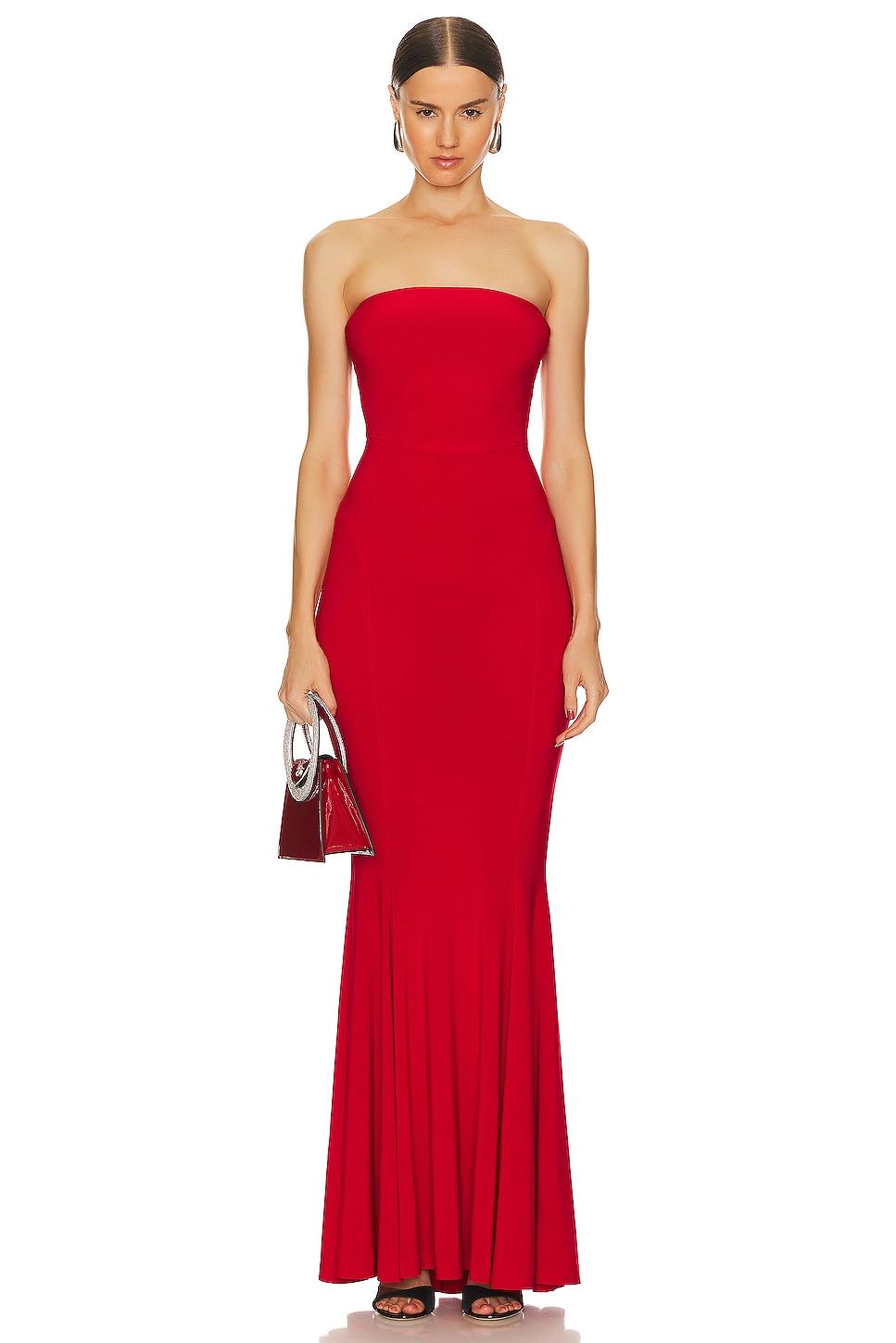 strapless fishtail gown