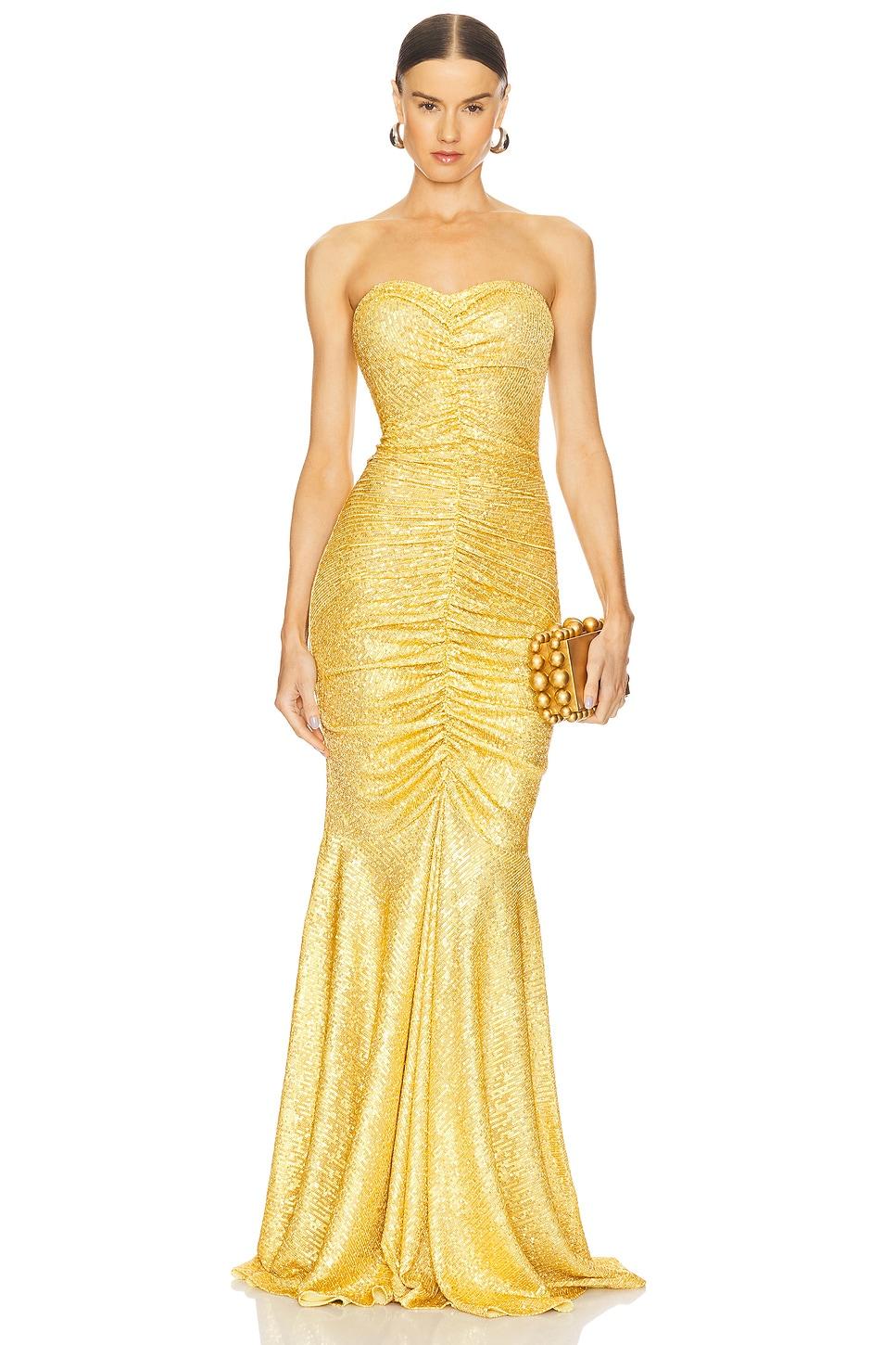 strapless fishtail gown