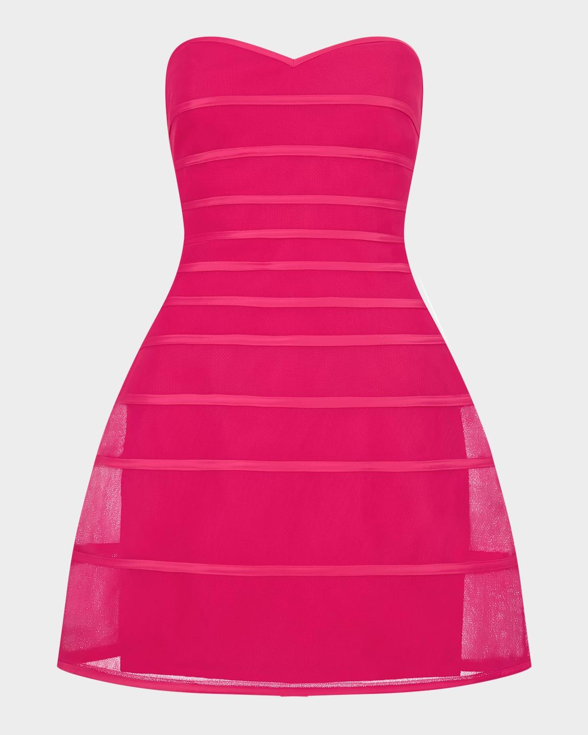 strapless fit-&-flare mini dress