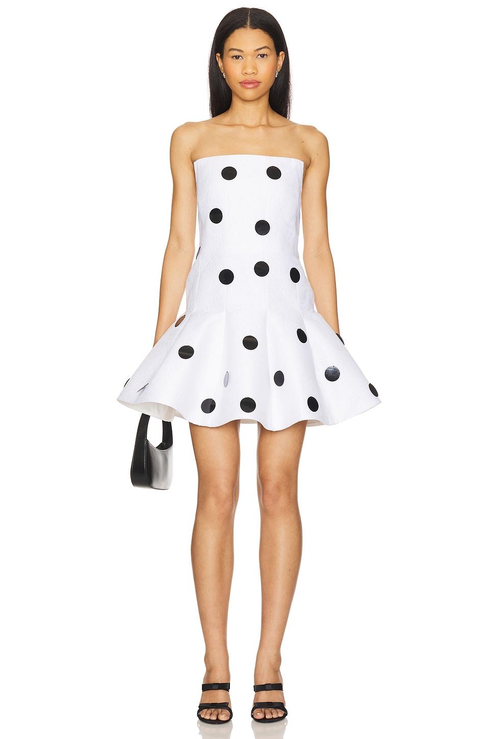 strapless flare mini dress