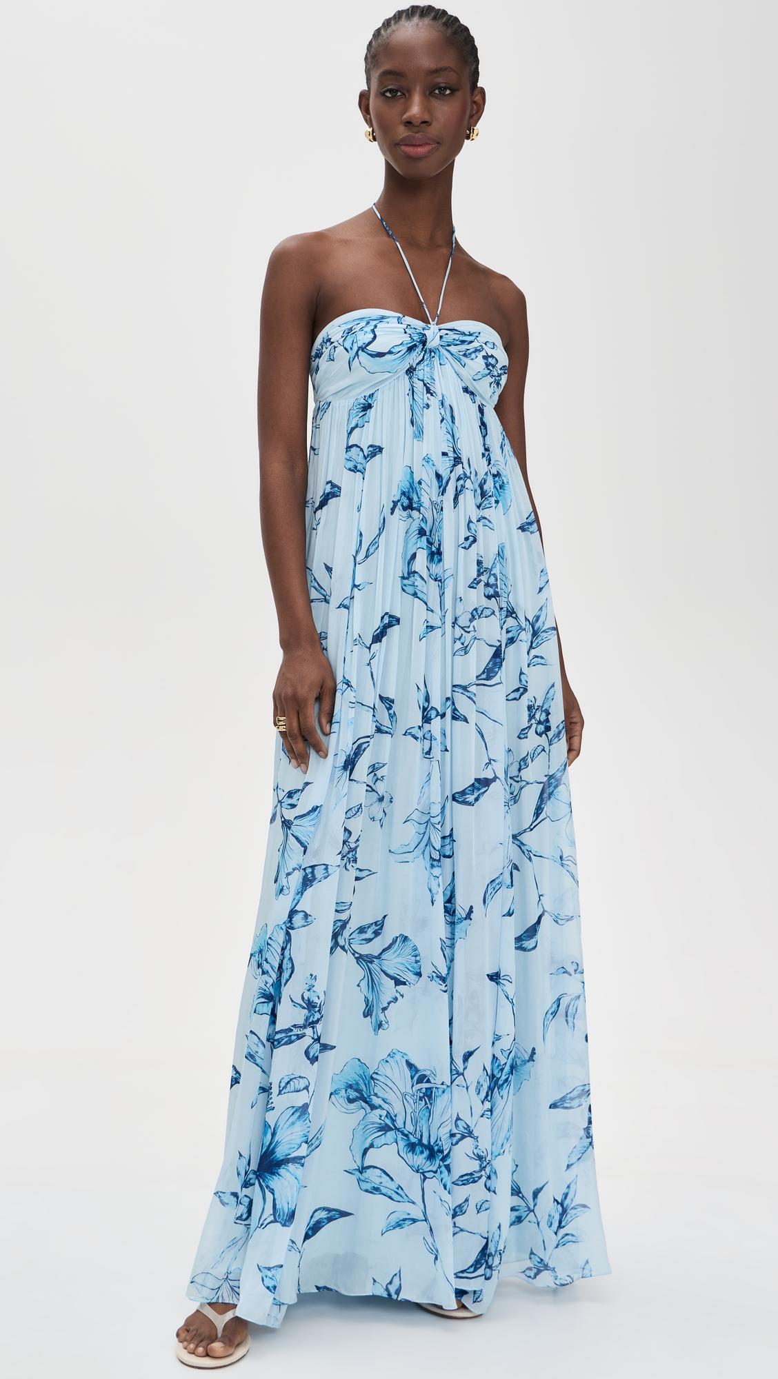 strapless flared dress