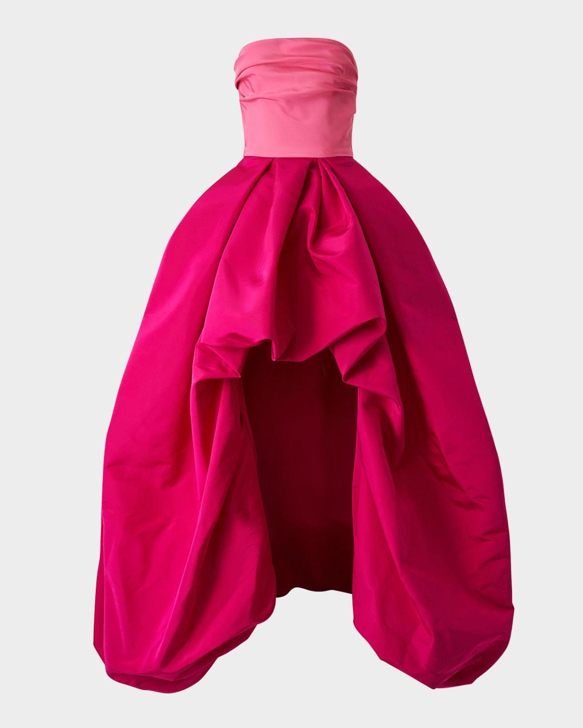 strapless hi-lo balloon gown