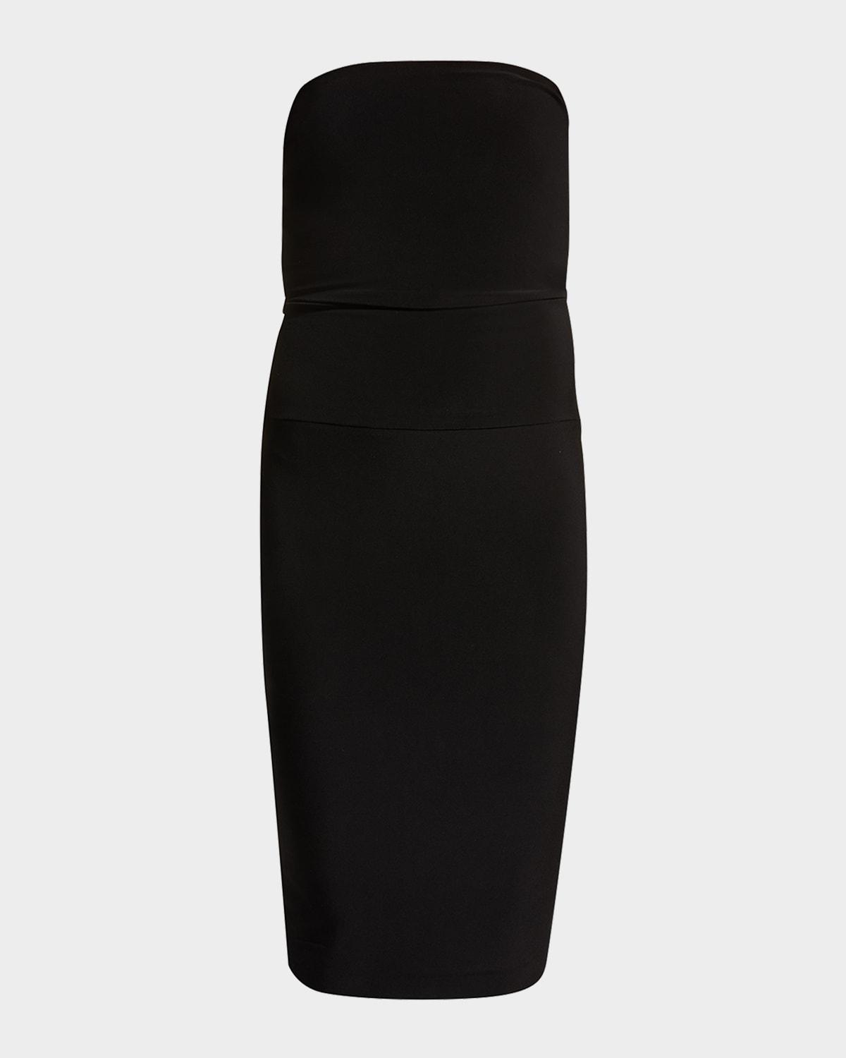 strapless knee-length fitted dress