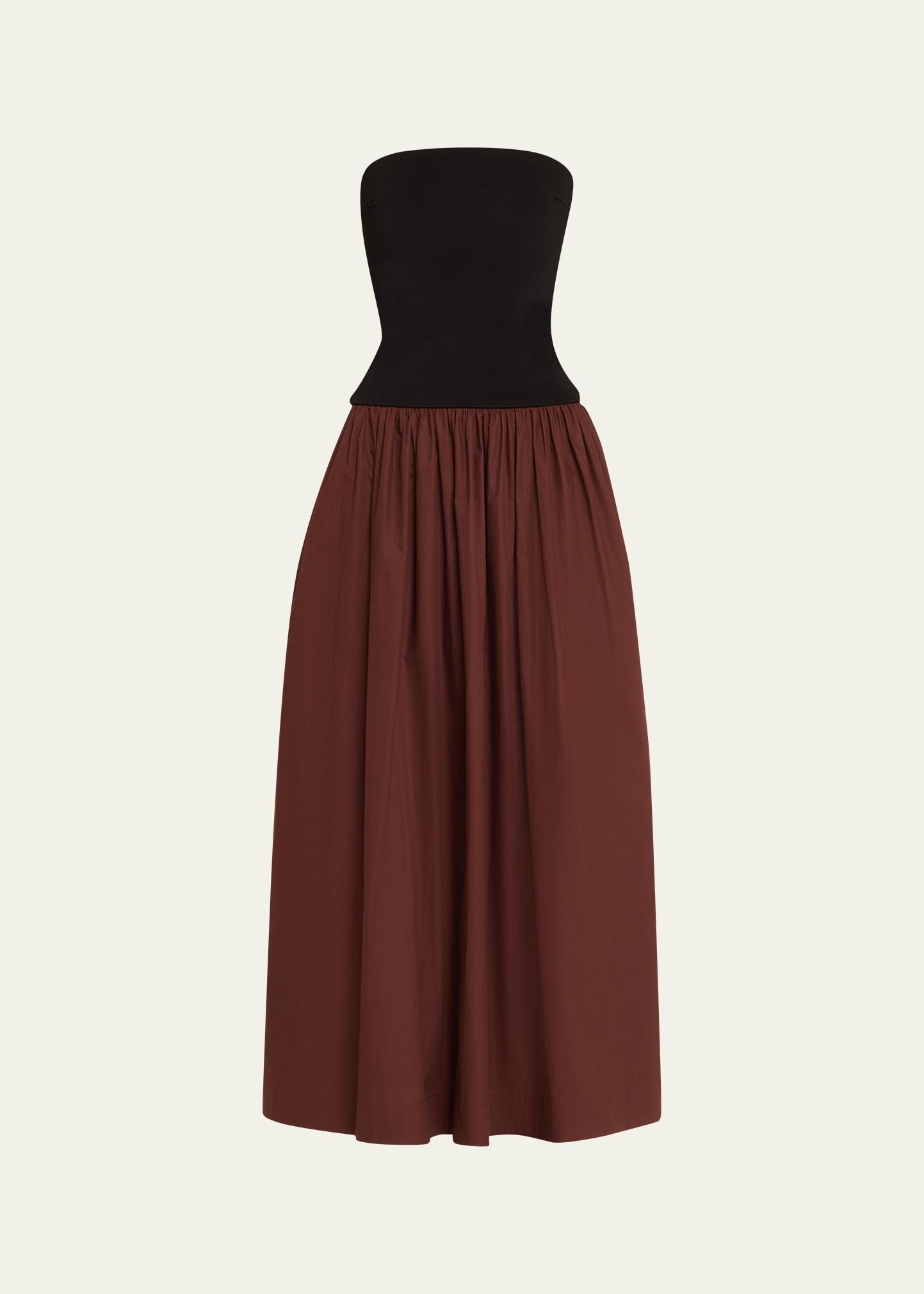 strapless knit cotton dress