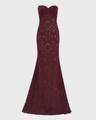 strapless lace a-line gown