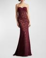 strapless lace a-line gown