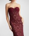 strapless lace a-line gown