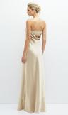 strapless maxi bias column dress with peek-a-boo corset back