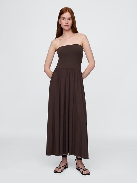 strapless maxi dress