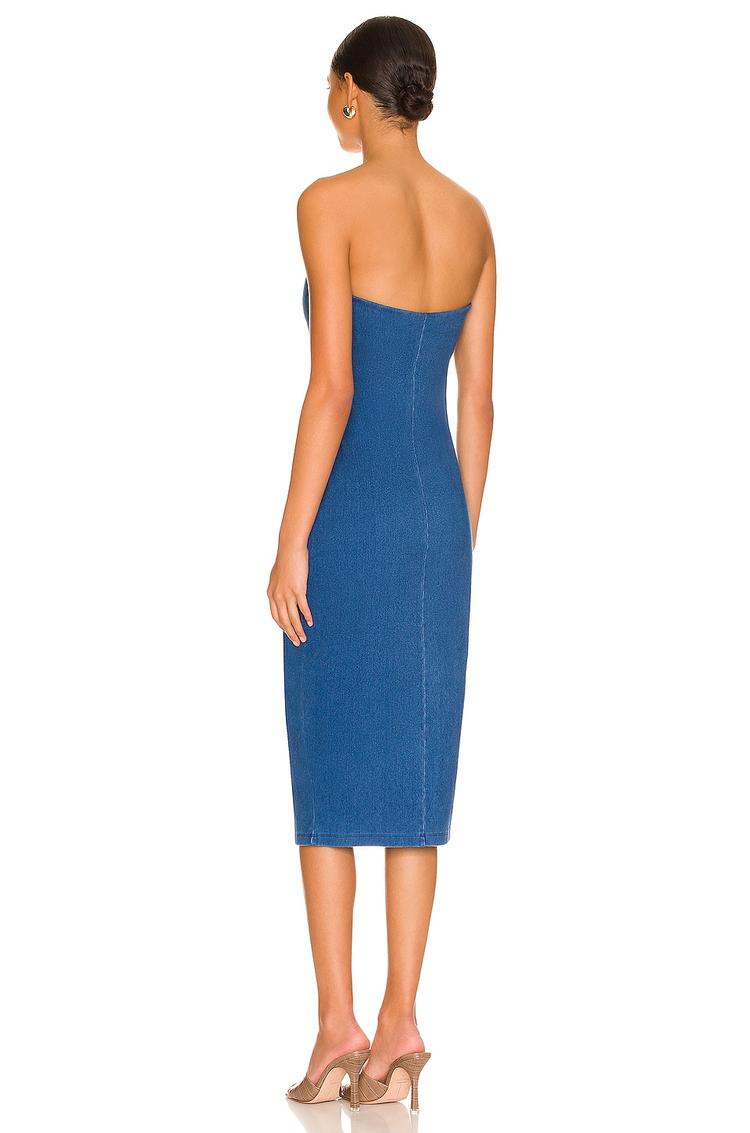 strapless midi dress