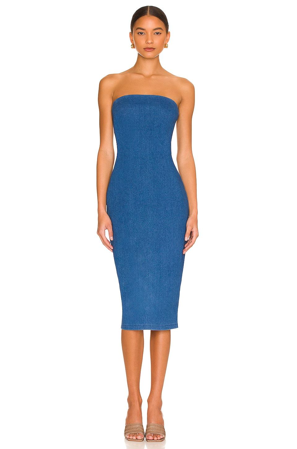 strapless midi dress