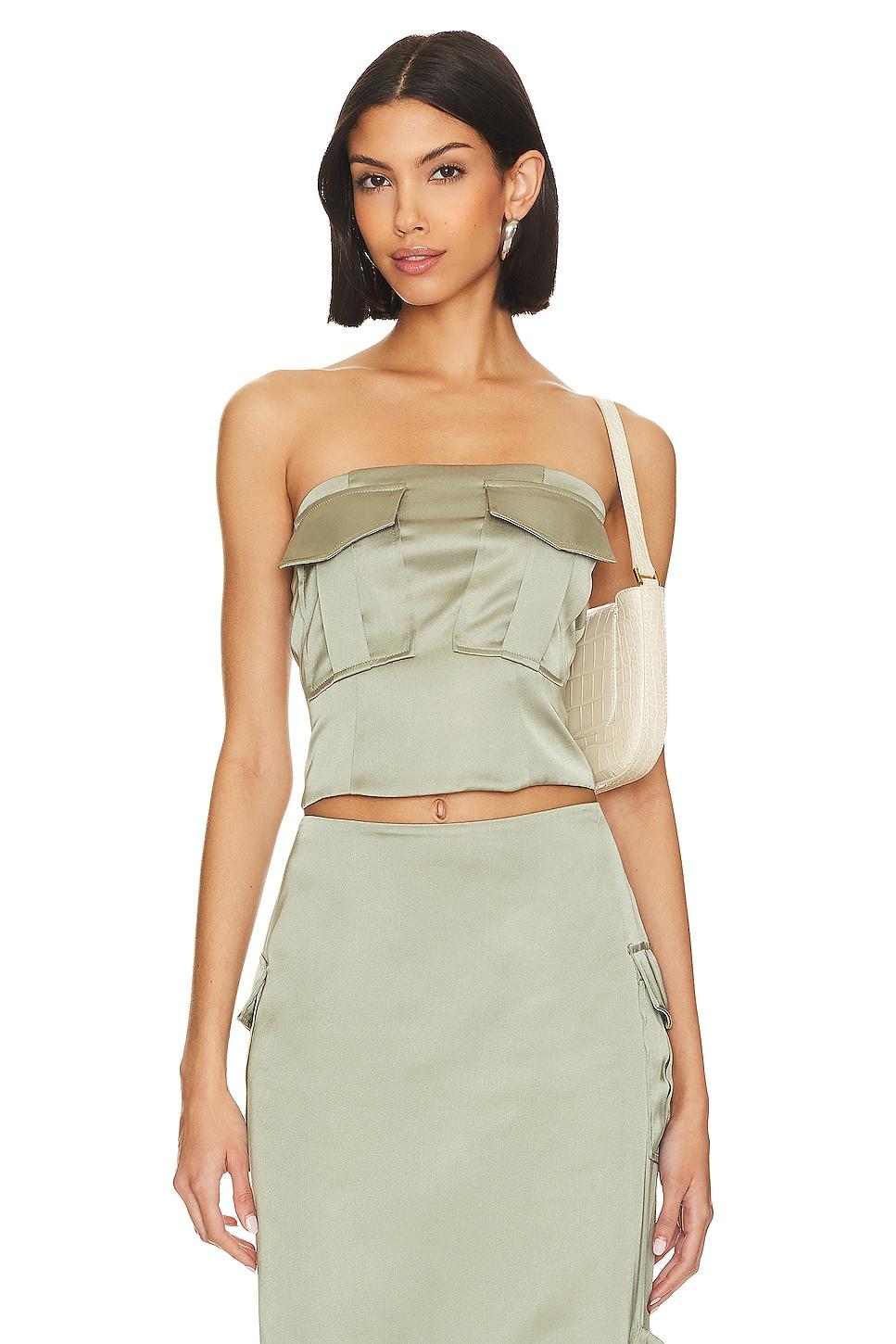 strapless patch pocket top