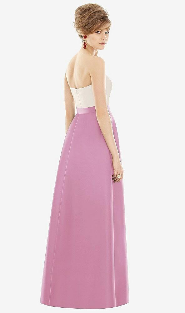 strapless pleated skirt maxi dress with pockets