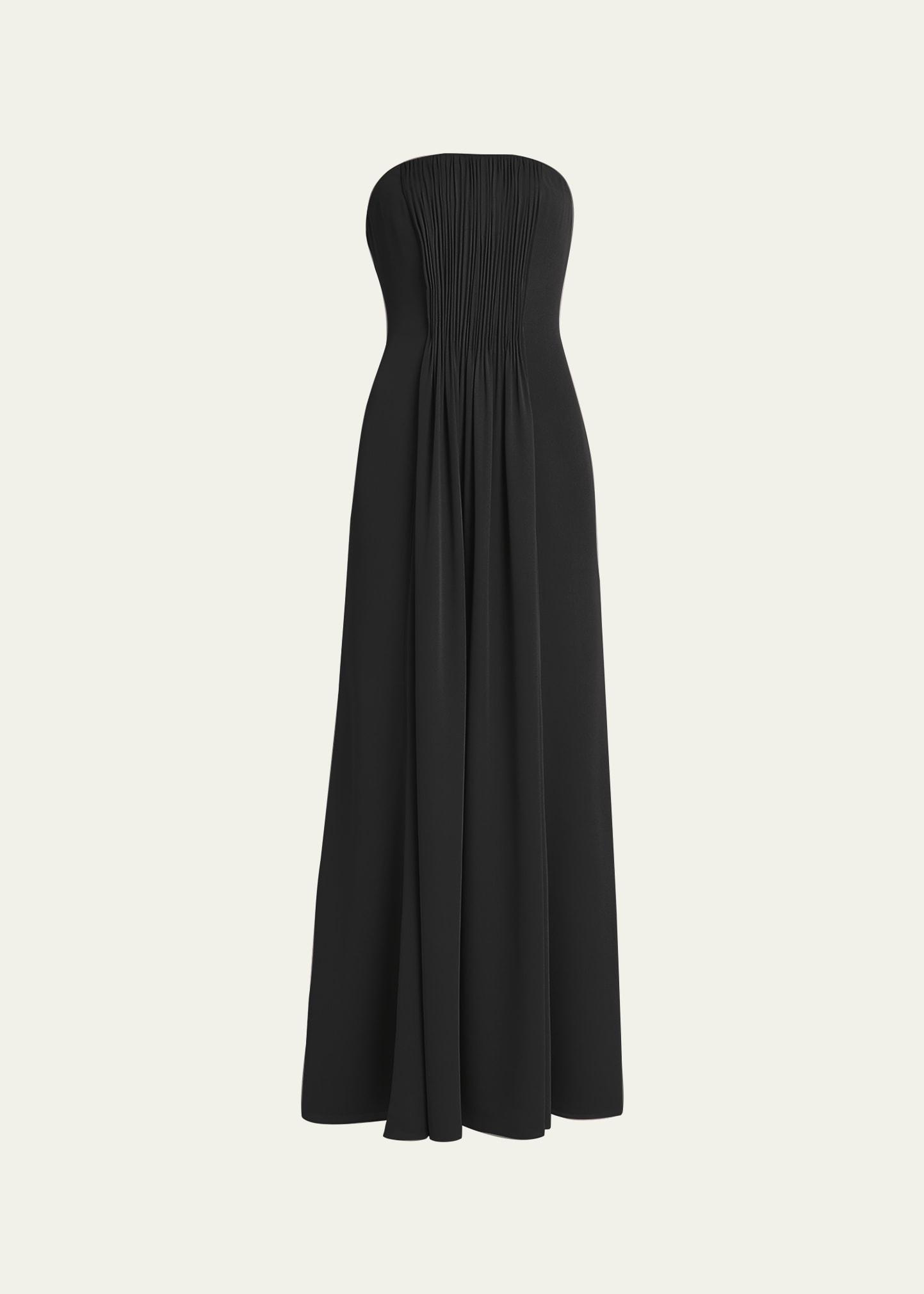 strapless plisse gown