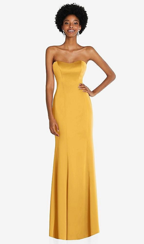 strapless princess line lux charmeuse mermaid gown
