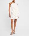 strapless ruffle taffeta mini dress