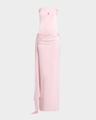 strapless satin sash corset gown