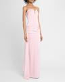 strapless satin sash corset gown