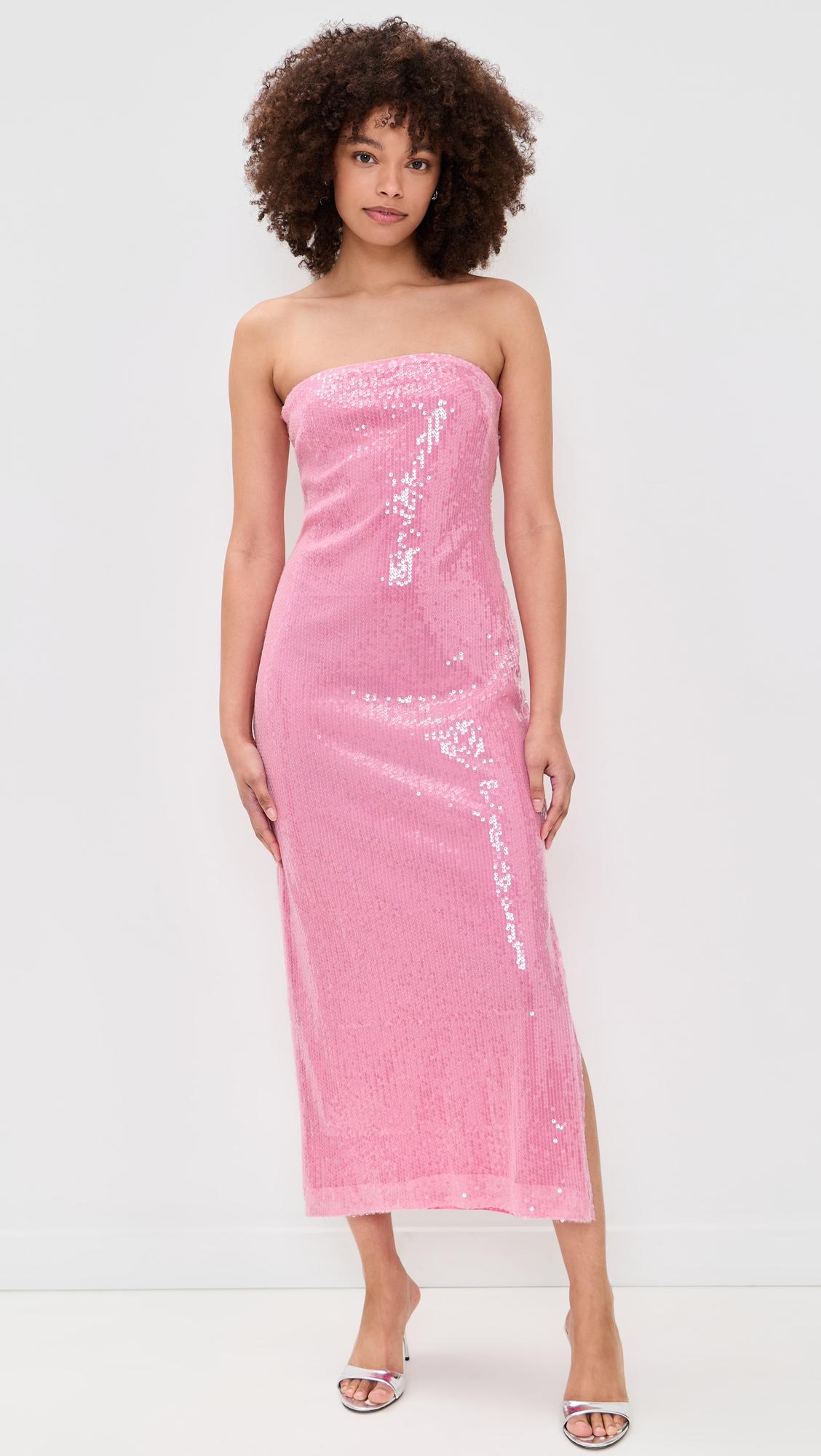 strapless sequins maxi dress