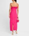 strapless shirred georgette maxi dress