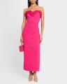 strapless shirred georgette maxi dress