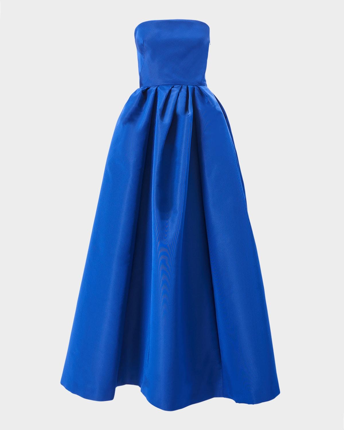 strapless silk ball gown