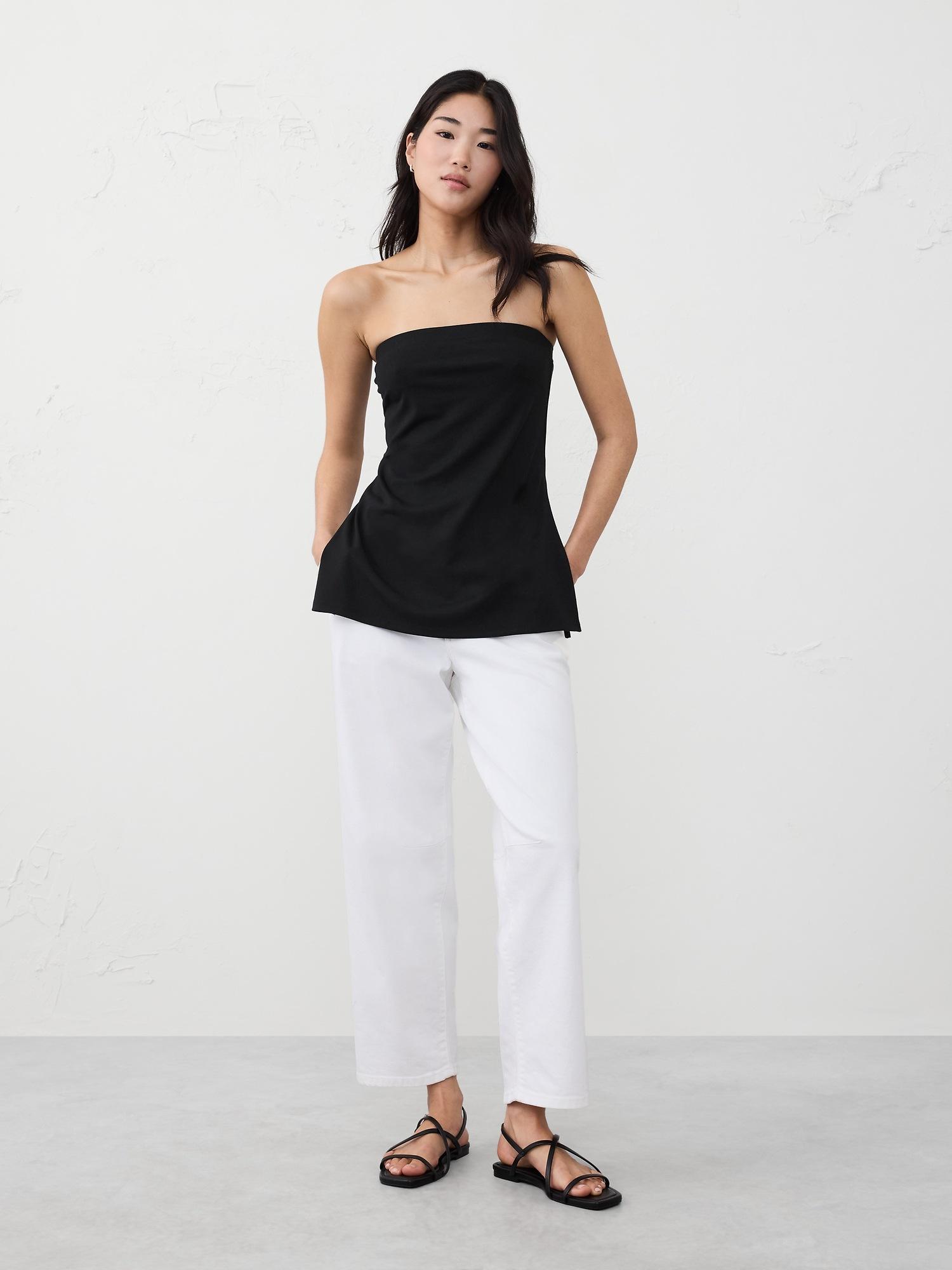 strapless trapunto top