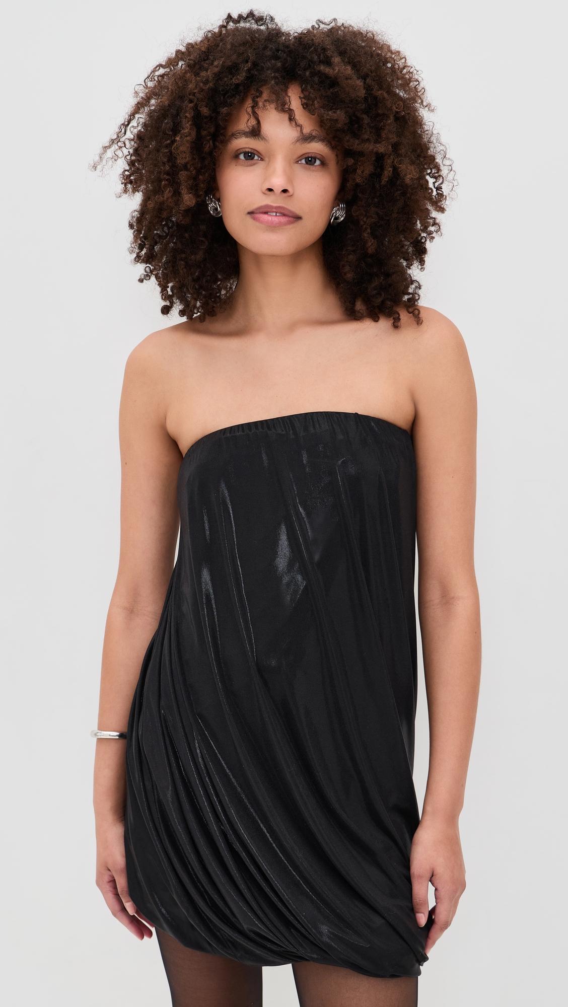 strapless twist mini dress