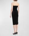 strapless velvet corset dress